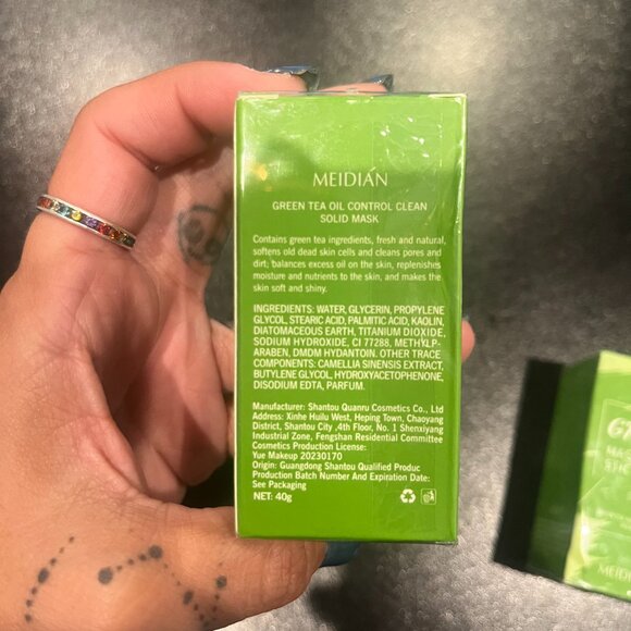 Bundle of 2 NWT Green Mask Stick Green Tea Oil control Clean Solid Mask Meidian - Picture 2 of 4